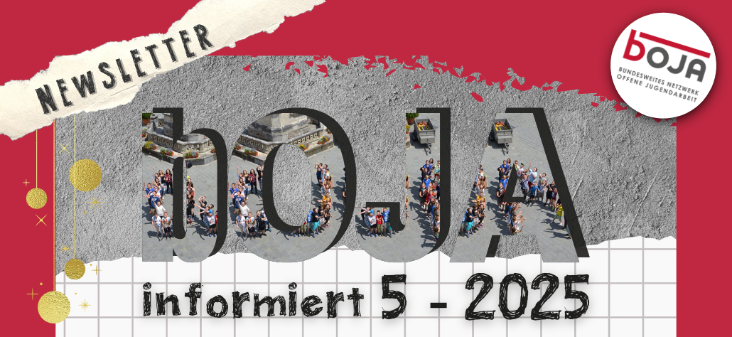 weihnachtlich geschmückter Schriftzug