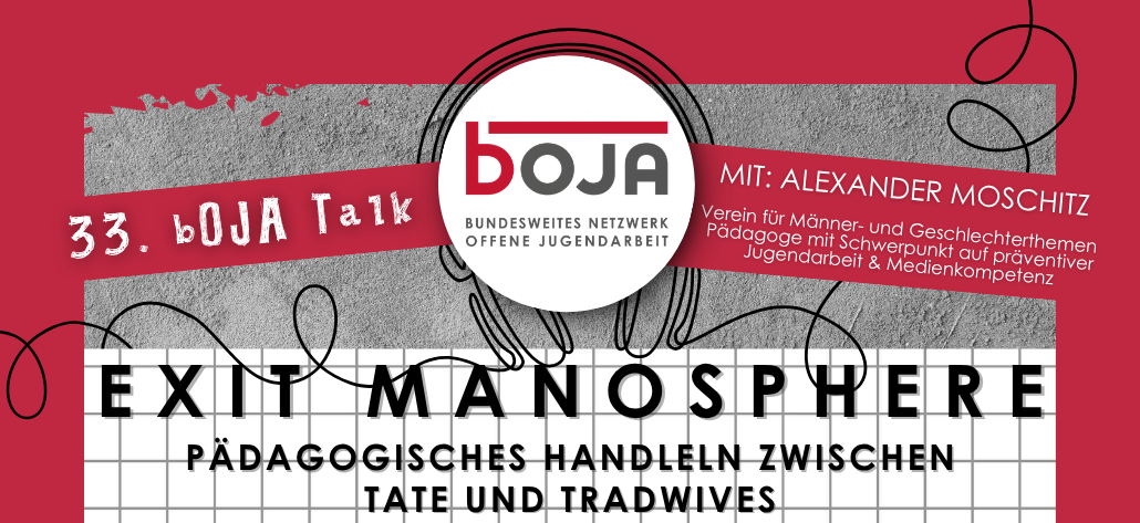 EXIT MANOSPHERE - gestaltet mit Logos und Informationen zum Vortragenden